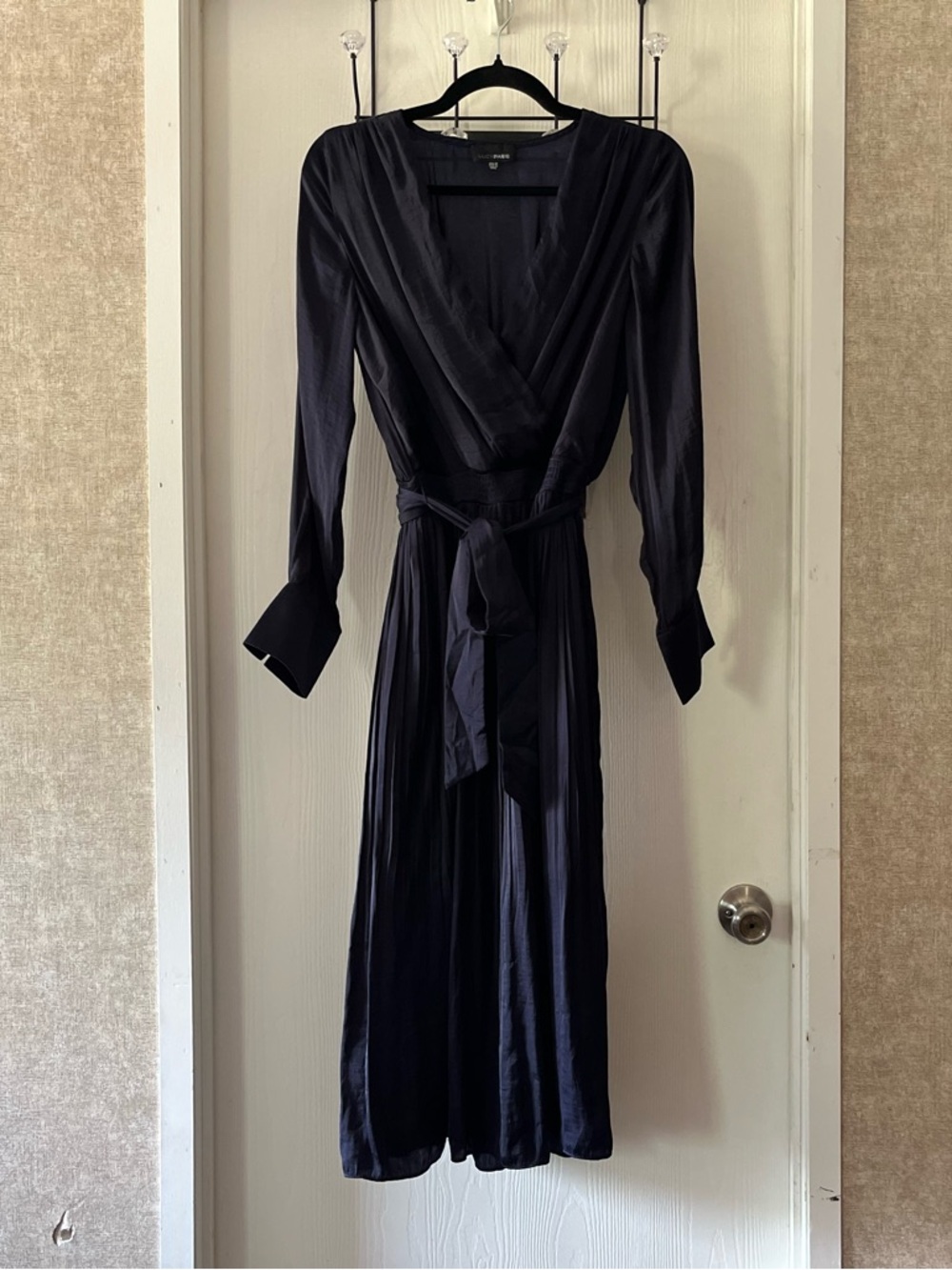 Lucy Paris Navy Pleated Wrap Dress